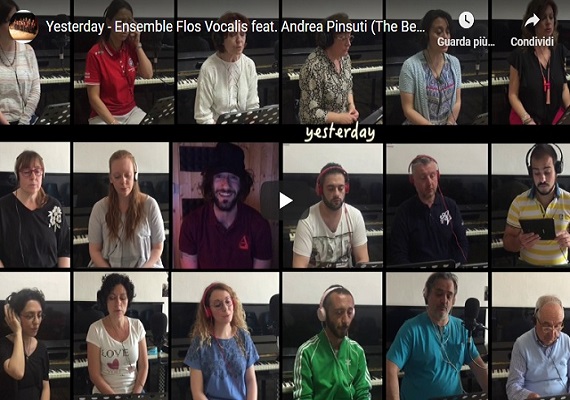 Cover di Yesterday dei Beatles eseguita dal coro Ensemble Flos Vocalis in collaborazione con Andrea Pinsuti.<br/> <a target='_blank' href='https://youtu.be/avCdW5PVW68'>Video</a> registrato nella scuola di musica Flos Vocalis (Sinalunga) Audio registrato e mixato da Andrea Pinsuti |||ЯooF Studio|||